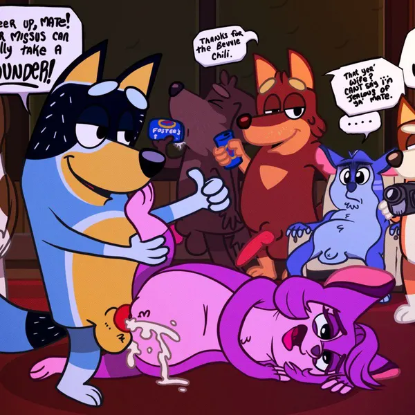 bandit heeler, chilli heeler, chinny chilla (bluey (series), chip chilla (series)) created by giovannidamilano