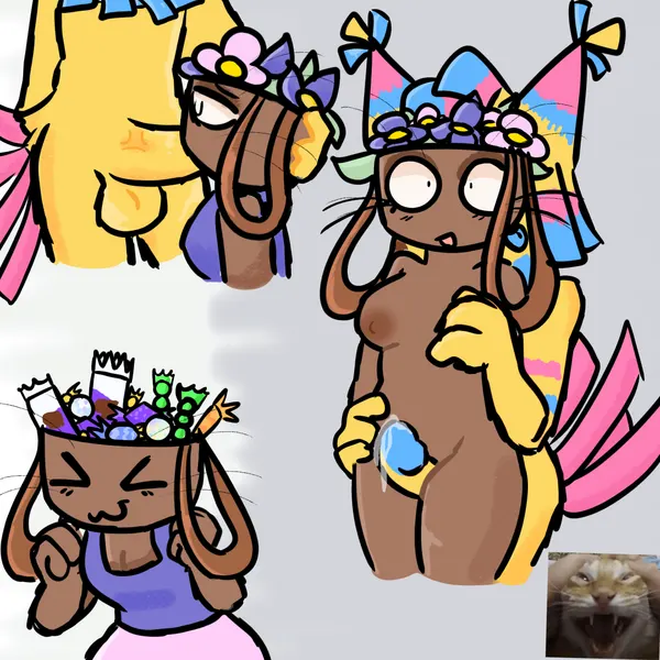 bassie (dandy's world), yatta (dandy's world) (blushcrunch studio, dandy's world) created by catlovingloser