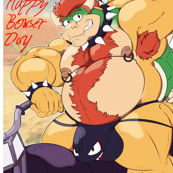 biker bowser, bowser (bowser day, mario bros) created by incrediblecrocodile