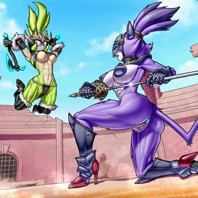 blaze the cat, sir percival (sonic and the black knight), surge the tenrec (idw publishing, sega) created by en3rton