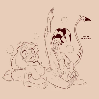 blitzo (helluva boss), charlie morningstar (hazbin hotel, hellaverse) created by cold-blooded-twilight