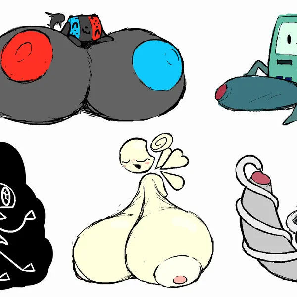 bmo, luvbi, switch dog (adventure time, cartoon network) created by unowo