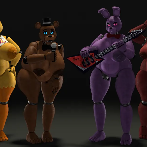 bonnie (fnaf), chica (fnaf), cupcake (fnaf) (five nights at freddy's, scottgames) created by thevestige