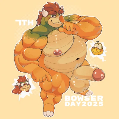 bowser, bowser jr. (bowser day, mario bros) created by 7thmeta