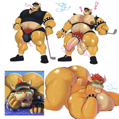 bowser (mario bros, nintendo) created by bxttons