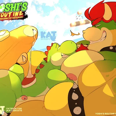 bowser (mario bros, nintendo) created by kat2skate