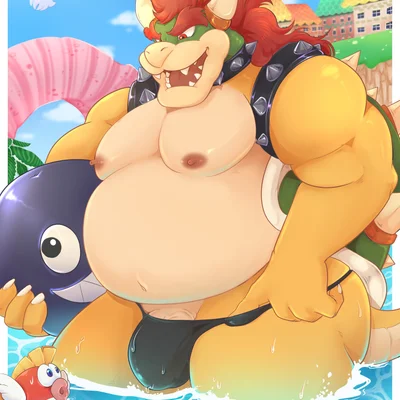 bowser (mario bros, nintendo) created by roughien (artist)