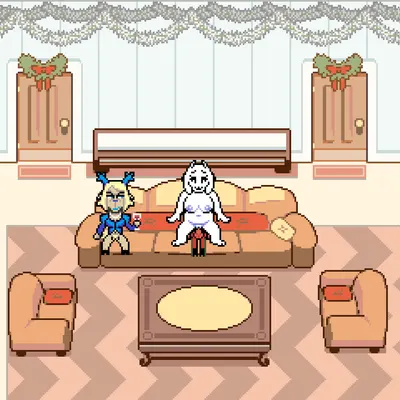 carol holiday, rudolph holiday, toriel (deltarune, undertale (series)) created by bladedbard