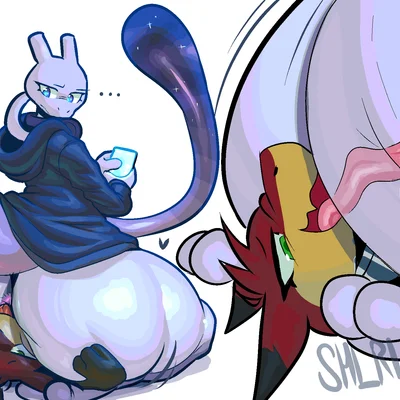 cosmic (cosmicmewtwo), ruko (typh) (nintendo, pokemon) created by uromatsu