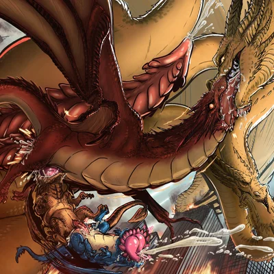 draco (dragonheart), king ghidorah, saphira (dragonheart, european mythology) created by emptyinside