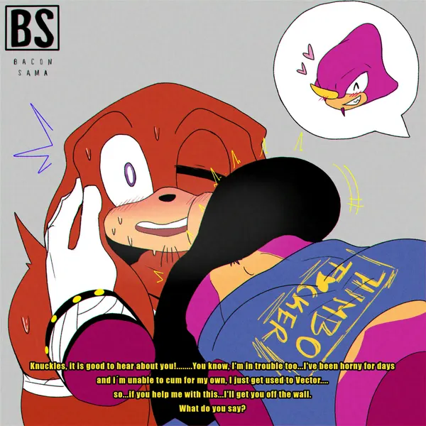 espio the chameleon, knuckles the echidna (sega, sonic the hedgehog (series)) created by bacon sama