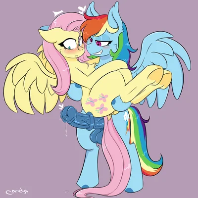 fluttershy (mlp), rainbow dash (mlp) (friendship is magic, hasbro) created by candy dem0n