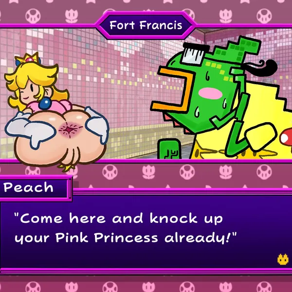 francis (paper mario), princess peach (mario bros, nintendo) created by osterzonensfw18
