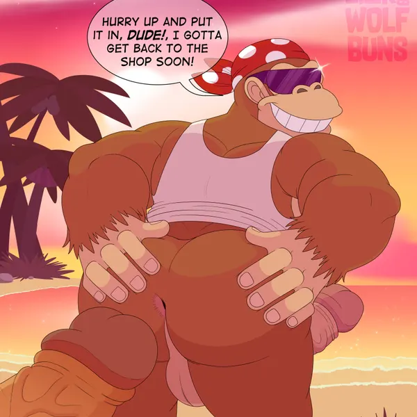 funky kong (donkey kong (series), nintendo) created by wolfbuns
