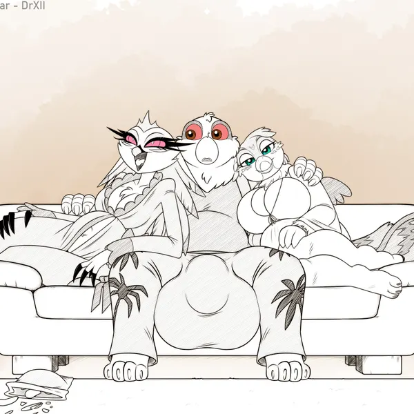 gabby (mlp), grimm (grimmagent), stella (helluva boss) (friendship is magic, hasbro) created by drxii