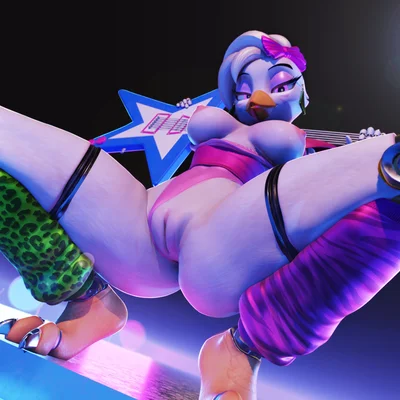 glamrock chica (five nights at freddy's, five nights at freddy's: security breach) created by nitenight