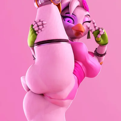 glamrock chica (five nights at freddy's, five nights at freddy's: security breach) created by nitenight