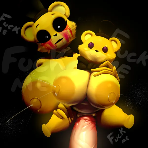 golden freddy (fnaf) (five nights at freddy's, scottgames) created by dibujosv12