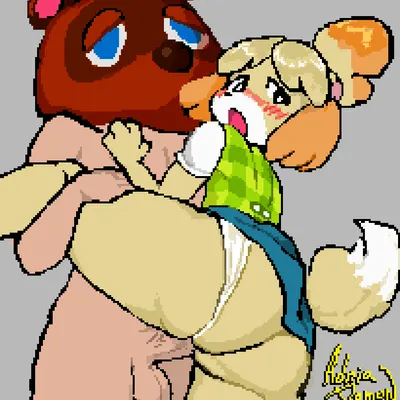 isabelle (animal crossing), tom nook (animal crossing) (animal crossing, nintendo) created by adriademon