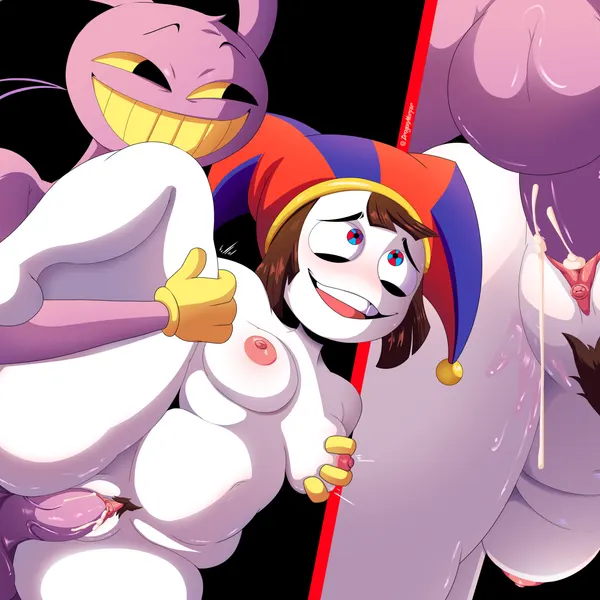 jax (tadc), pomni (tadc) (glitch productions, the amazing digital circus) created by dragonmorfer