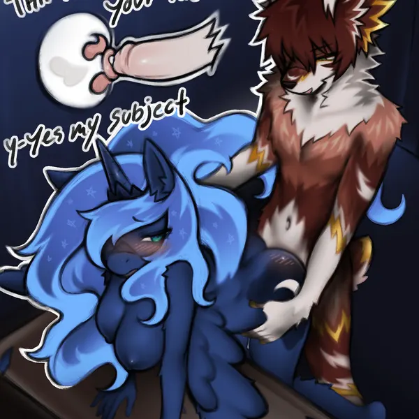 jeffavious, princess luna (mlp) (friendship is magic, hasbro) created by mega moppa