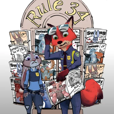 judy hopps, nick wilde (disney, zootopia) created by ashi shi