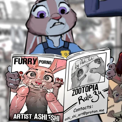 judy hopps, nick wilde (disney, zootopia) created by ashi shi