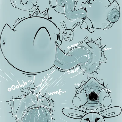 king boo, lahla (mario), peeka (mario) (luigi's mansion, mario bros) created by scrambledeve