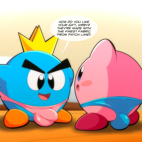 kirby, prince fluff (kirby's epic yarn, kirby (series)) created by tepigfan101