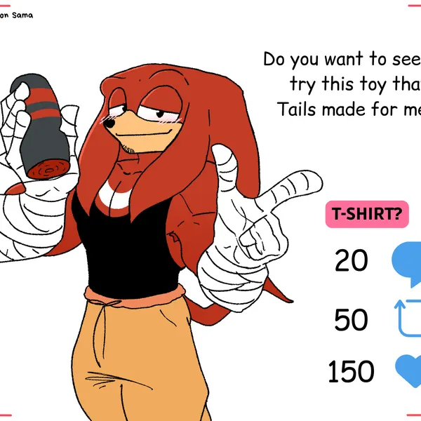 knuckles the echidna (sega, sonic the hedgehog (series)) created by bacon sama