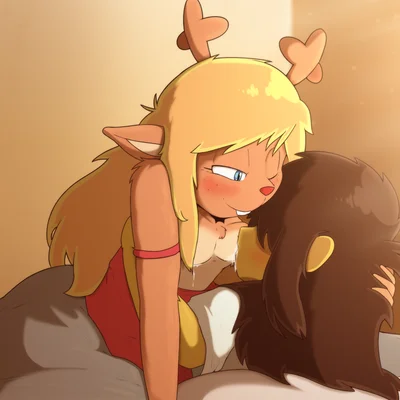 kris dreemurr, noelle holiday (deltarune, undertale (series)) created by bingbingo