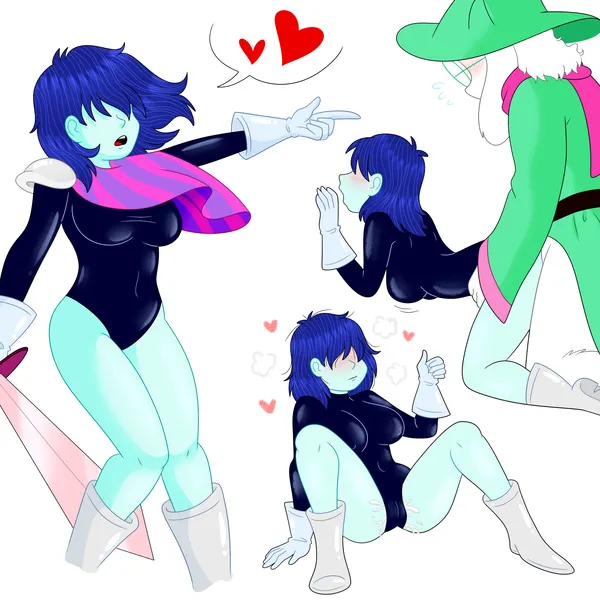 kris dreemurr, ralsei (deltarune, undertale (series)) created by rainy morning