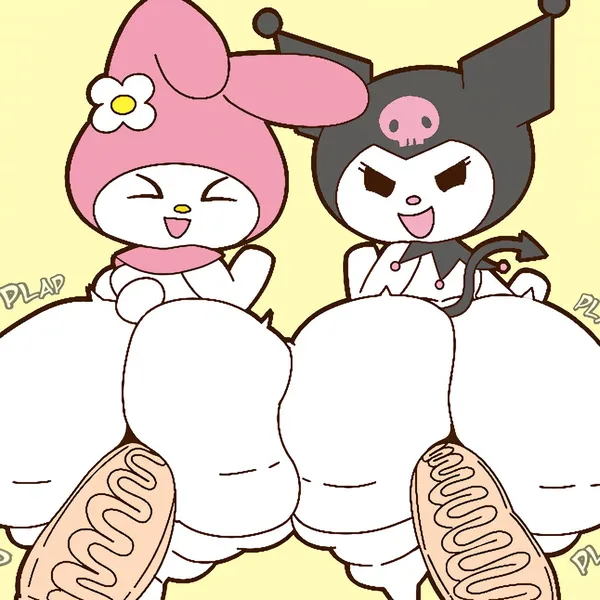 kuromi, my melody (onegai my melody, sanrio) created by furu flami