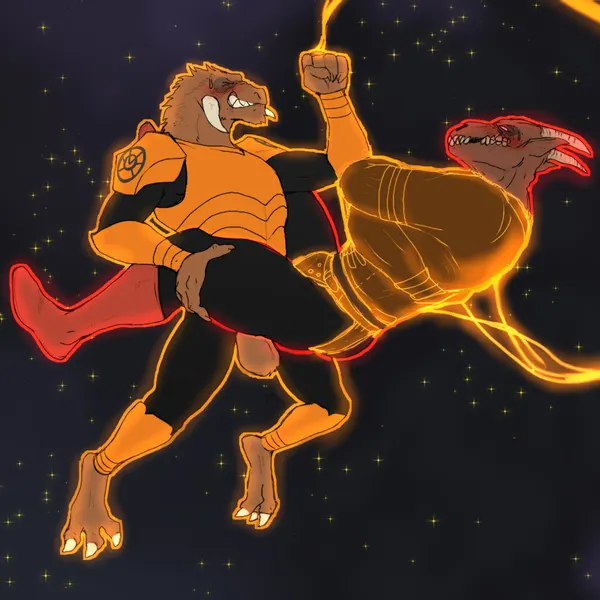 larfleeze, skallox (dc comics, green lantern (series)) created by hyenaface