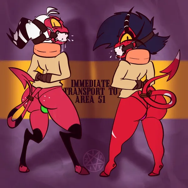 millie (helluva boss), moxxie (helluva boss) (hellaverse, helluva boss) created by zita586