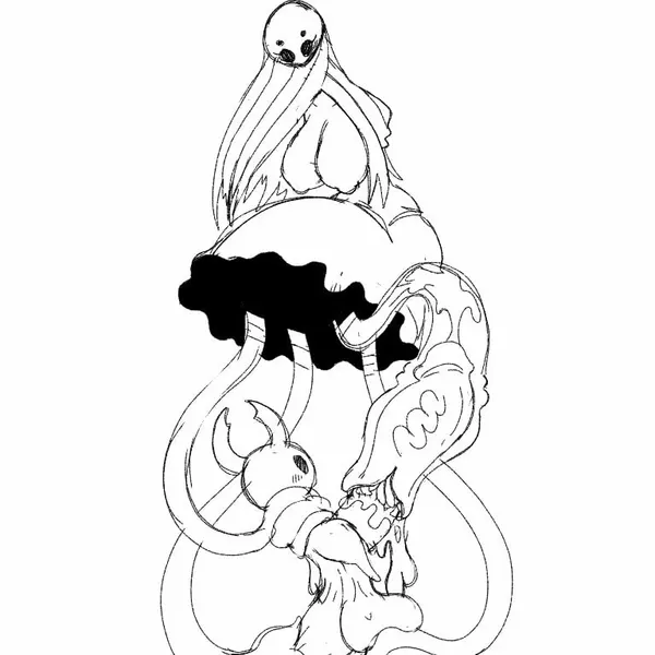 monomon the teacher (hollow knight), the knight (hollow knight) (hollow knight (franchise), team cherry) created by osakana2gou