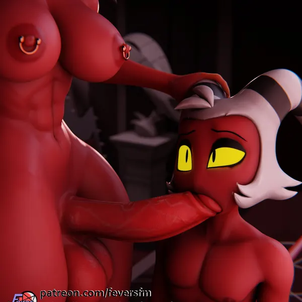 moxxie (helluva boss), sallie may (helluva boss) (hellaverse, helluva boss) created by feversfm