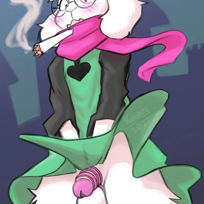 ralsei (deltarune, ralsei smoking blunt) created by kapri