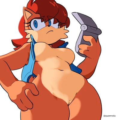 sally acorn (sega, sonic the hedgehog (series)) created by quavernsfw