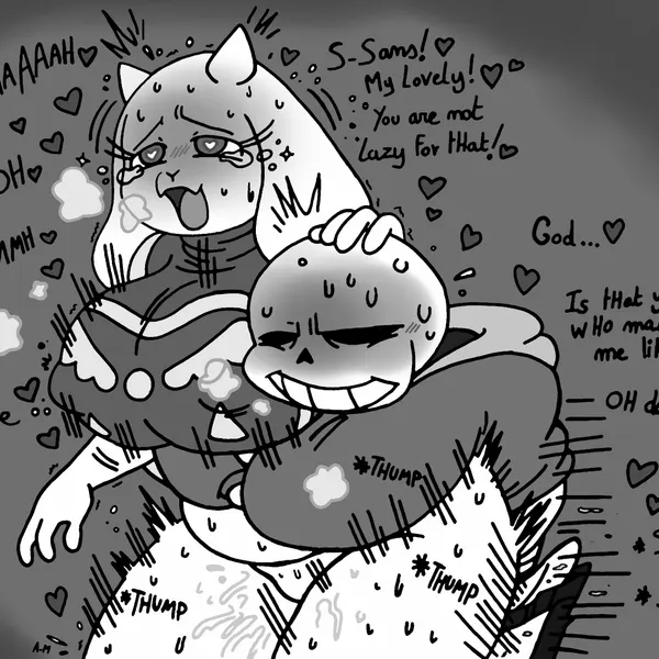 sans (undertale), toriel (undertale, undertale (series)) created by teddynours