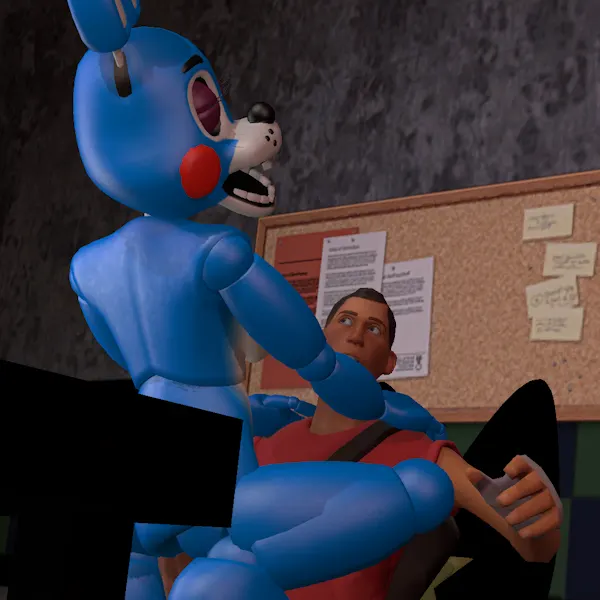 scout (team fortress 2), toy bonnie (fnaf) (five nights at freddy's, five nights at freddy's 2) created by jacopofurry