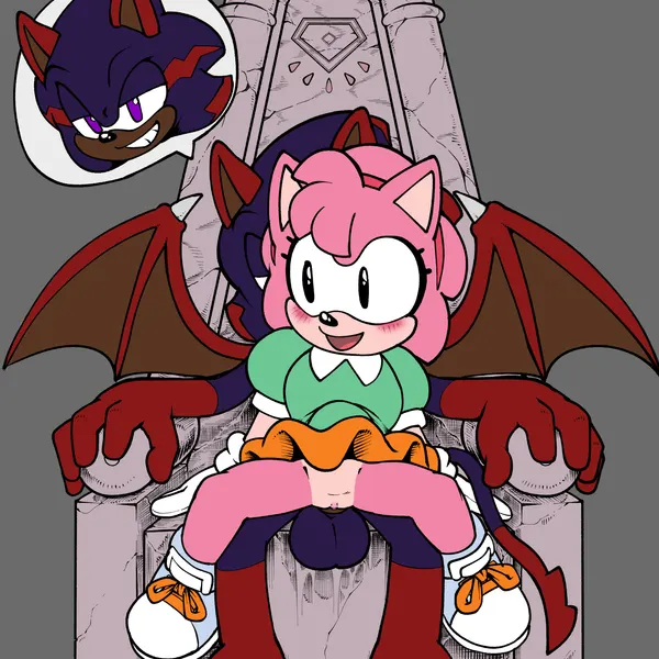 amy rose, classic amy rose, fan character (classic sonic (universe), sega) created by noahdoesart, third-party edit