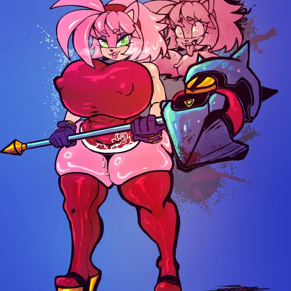 amy rose (sega, sonic the hedgehog (series)) created by lemonadepikachu, wolflance