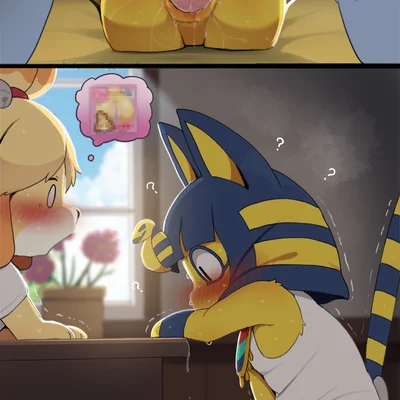 ankha (animal crossing), dizzy (animal crossing), isabelle (animal crossing) (animal crossing, nintendo) created by dagasi