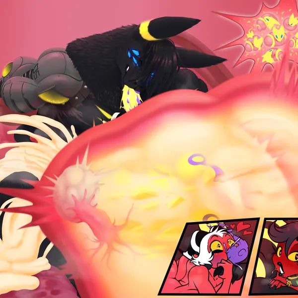 anubis, anubis rose (character), millie (helluva boss) (egyptian mythology, hellaverse) created by kafiro element