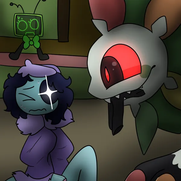 astro (dandy's world), t.dandy (dandy's world), vee (dandy's world) (blushcrunch studio, dandy's world) created by crumbtoons