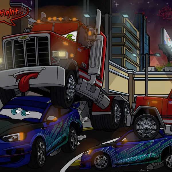 audi, peterbilt created by carsphilic