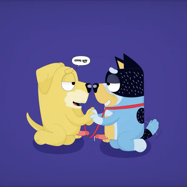 bandit heeler, pat (bluey) (bluey (series)) created by wildside 45
