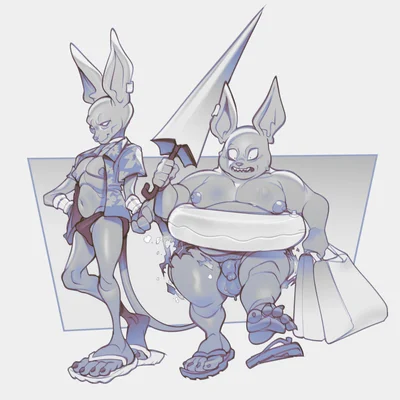 beerus, champa (dragon ball, dragon ball super) created by submarine screw