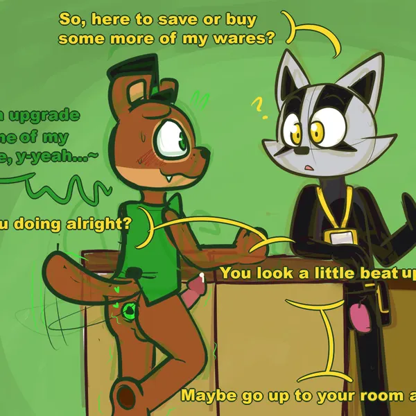 blake the badger, popgoes the weasel (fazbear fanverse, popgoes) created by zurzure